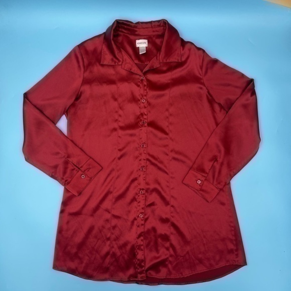 CHICOS Button-Down Shirt Dress